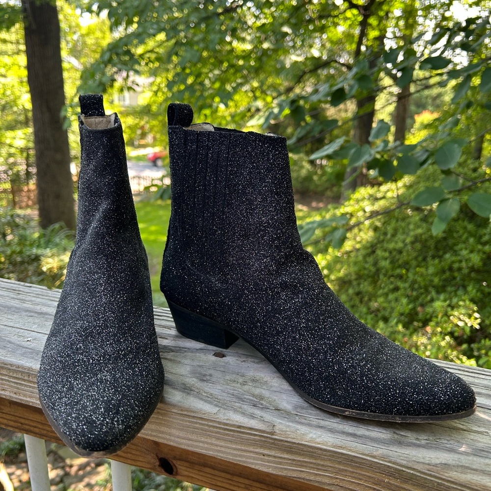 ✨ Ivylee Glitter Western Ankle Booties | black Chelsea Boot EU 39 US 8.5